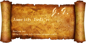 Jamrich Iván névjegykártya